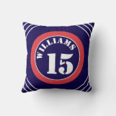 赤と青のスポーツインスパイア装飾用クッション クッション (裏面)