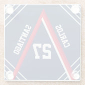 赤と青のスポーツインスパイア ガラスコースター (裏面)