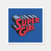 赤と青のスーパーガールスタック名ロゴ スタンダードカクテルナプキン (正面)
