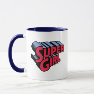赤と青のスーパーガールスタック名ロゴ マグカップ