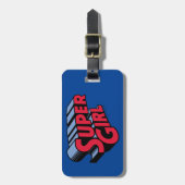 赤と青のスーパーガールスタック名ロゴ ラゲッジタグ (正面縦)