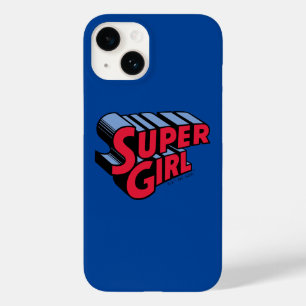 赤と青のスーパーガールスタック名ロゴ Case-Mate iPhone 14ケース