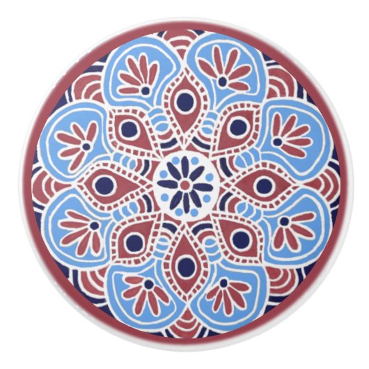 赤と青のセラミックプル セラミックノブ (正面)