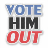 赤と青のタイポグラフィで彼を投票モダン シール (正面)