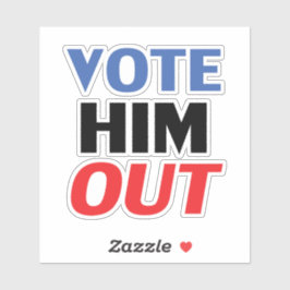 赤と青のタイポグラフィで彼を投票モダン シール