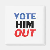 赤と青のタイポグラフィで彼を投票モダン マグネット (正面)