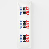 赤と青のタイポグラフィで彼を投票モダン 横断幕 (縦)