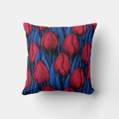 赤と青のチューリップ クッション (裏面)