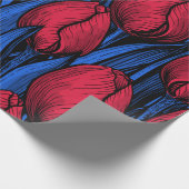 赤と青のチューリップ ラッピングペーパー (角)