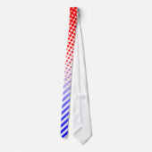 赤と青のドットとストライプ ネクタイ (裏面)