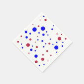 赤と青のドット スタンダードカクテルナプキン (角)