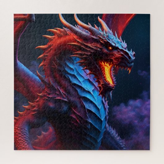 赤と青のドラゴン ジグソーパズル (縦)