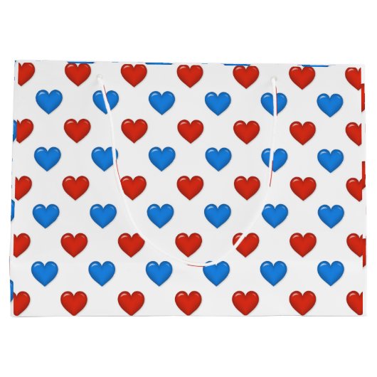 赤と青のハートエレガントシェイプ大抱き枕 ラージペーパーバッグ (裏面)