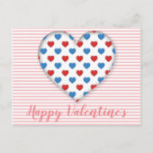 赤と青のハート ポストカード (正面)