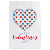 赤と青のハート ミディアムペーパーバッグ (裏面)