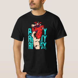 赤と青のハート Tシャツ