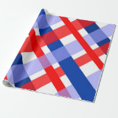 赤と青のバッファロープレイドラッピング紙 ラッピングペーパー (アンロールド)