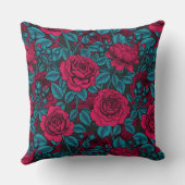 赤と青のバラ クッション (裏面)