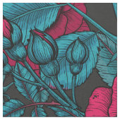 赤と青のバラ ファブリック (クローズアップ)