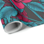 赤と青のバラ ラッピングペーパー (ロールコーナー)