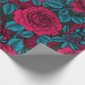 赤と青のバラ ラッピングペーパー (角)