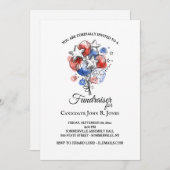 赤と青のバルーン 招待状 (正面/裏面)