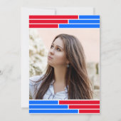 赤と青のバーワンフォトグラードパーティー 招待状 (裏面)