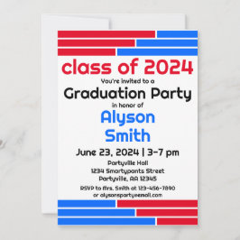 赤と青のバーワンフォトグラードパーティー 招待状