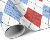 赤と青のパタアーガイルーンのラッピング紙 ラッピングペーパー (ロールコーナー)