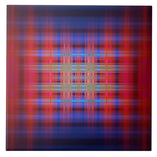 赤と青のパターン タイル (正面)