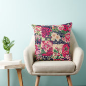 赤と青のパッチワーク中国のフローラ クッション (椅子)