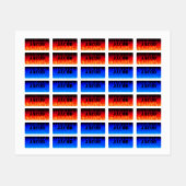 赤と青のフレー改造ムメタル ラベル (シート)