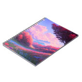 赤と青のフローラで飾られた谷 ノートブック (左側)