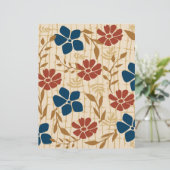 赤と青のフローラルパターン： (スタンド正面)