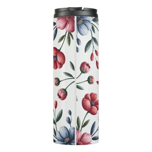 赤と青のフローラ枠 タンブラー (裏面)