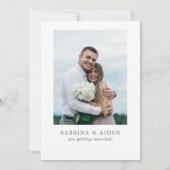 赤と青のフローラ結婚の写真は日付を保存 セーブザデート (裏面)