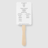 赤と青のフローラ結婚式プログラム ハンドファン (裏面)