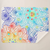 赤と青のフローラ シェルパブランケット (正面(横))