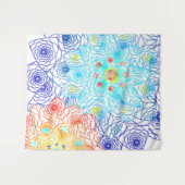 赤と青のフローラ タペストリー (正面(横))