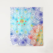 赤と青のフローラ タペストリー (正面)