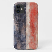 赤と青のブラシストローク抽象芸術iPhone 11ケース Case-Mate iPhoneケース (裏面)