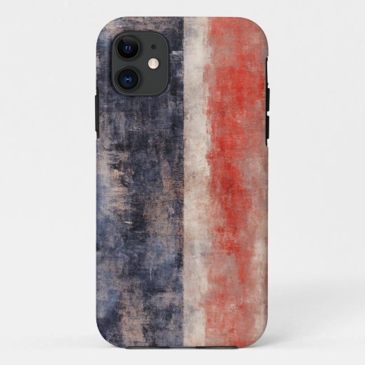 赤と青のブラシストローク抽象芸術iPhone 11ケース Case-Mate iPhoneケース (裏面)