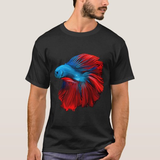 赤と青のベタ Tシャツ (正面)