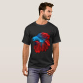 赤と青のベタ Tシャツ (正面フル)