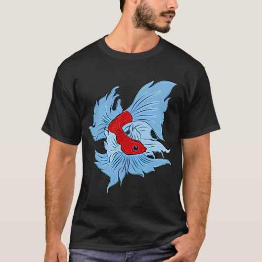 赤と青のベタ Tシャツ (正面)