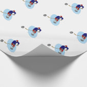 赤と青のホッケープレーヤー ラッピングペーパー (角)