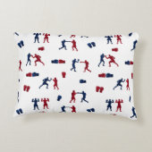 赤と青のボクシンググローブボクサーパターン アクセントクッション (裏面)