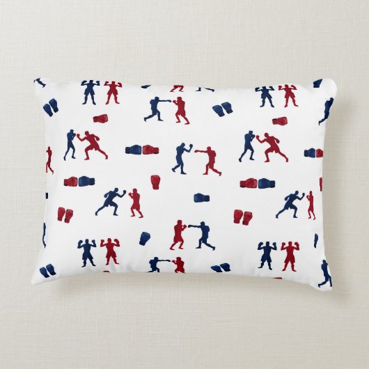 赤と青のボクシンググローブボクサーパターン アクセントクッション (裏面)