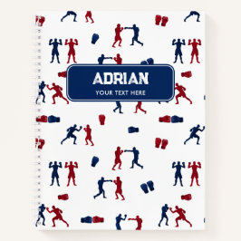 赤と青のボクシンググローブボクサーパターン ノートブック