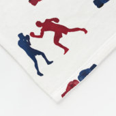 赤と青のボクシンググローブボクサーパターン フリースブランケット (角)